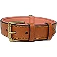 Soft Touch Collars Leather Dog Collar, Padded for Comfort, Large Tan and Coral, Real Genuine Luxury Leather