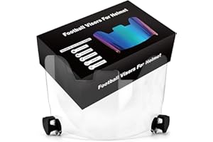 KUBQLIG Clear Football Helmet Visor Shield - Anti-Scratch Shatterproof Lens for Youth/Adult Football & Lacrosse Helmets | Universal Fit Protective Face Shield with Quick-Release Clips