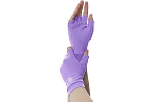 PIQIDIG Men's Women's SPF Fingerless Gloves Mittens Sun Protection Unisex Driving Gloves UPF 50+ With Silicone Gel