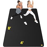 POGAMAT Premium Large Exercise Mat - 8 ft X 4 ft X 1/4" Thick Durable Workout Mat For Home Gym Flooring - Works Great For All