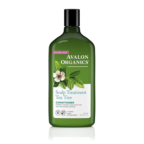 AVALON ORGANICS SCALP TREATMENT TEA TREE CONDITIONER, ENCOURAGES SCALP WELL-BEING AND LEAVES HAIR SOFT, 11 FLUID OUNCES
