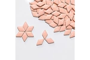ARTLIFE HOME 100g / 140 Pieces Mosaic Tiles of Assorted Stained Ceramic Glass Mosaic Tile Supplies for DIY Crafts,Plates,Picture Frames,Flowerpots,Handmade Jewelry - Diamond 1.6x0.9 * 0.4cm (Pink)