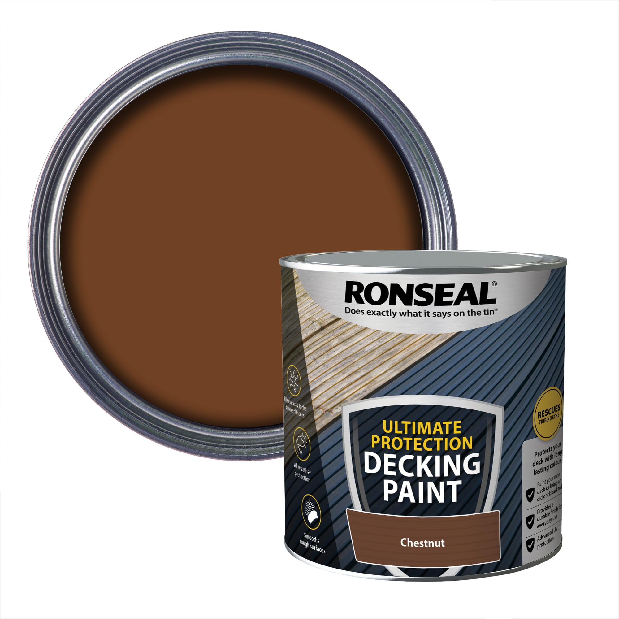 Ronseal ULTIMATE DECKING PAINT CHESTNUT 2.5L