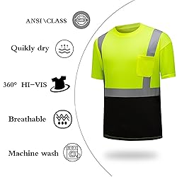DPSAFETY High Visibility Shirts Quick Dry Safety T