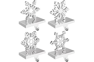 Homyplaza Christmas Stocking Holders for Mantle Weighted Metal Stocking Hangers Hooks for Fireplace Christmas Decorations (Set of 4)