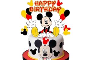 EBWHOLE Birthday Cake Toppers, Cute Mouse Cake Decorations, Cartoon Themed Cupcake Topper, Birthday Party Supplies