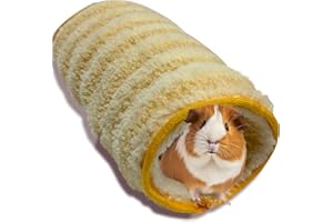 FEGPIG Guinea Pig Hideout Ferret Cage Accessories Tunnel Tube for Rat Hamster Hedgehog Chinchilla Squirrel Samll Animals Hide Fleece Hideaway Bed Hammock Bed for Guinea Pig (Lemon-Yellow)