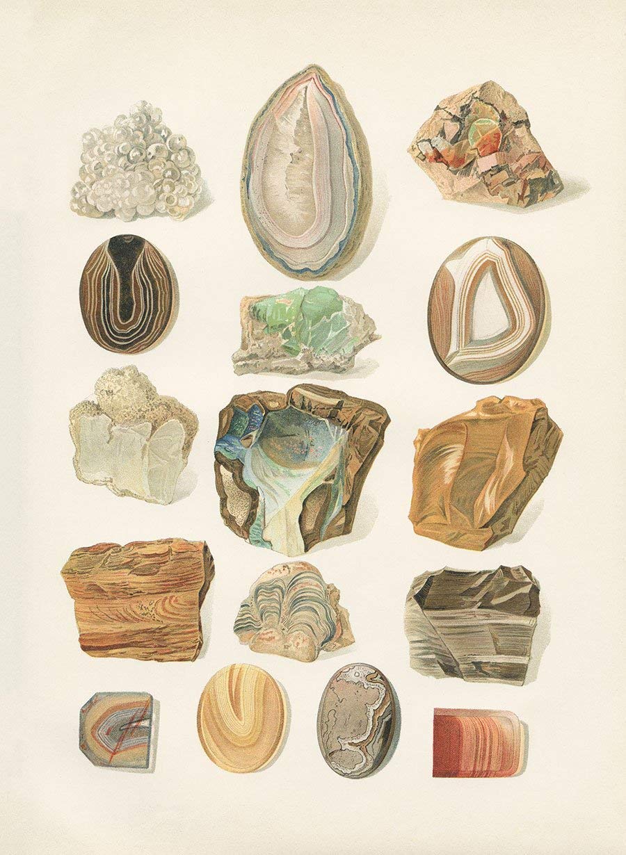 Gem and Mineral Specimen Southwest Art Print Handmade