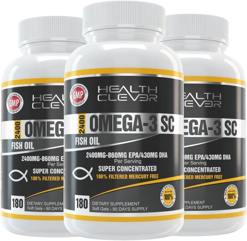 Omega-3 Health Supplement on Amazon, Triple Strength EPA 1000mg / DHA 500mg, Super Concentrated Formula, Powerful Natural Anti-Inflammatory (3 Pack) 9 Months’ Supply of Healthier Better Living.