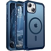 jaroco Magnetic for iPhone 14 Case, [Compatible with MagSafe][Military Grade Drop Protection][Heavy Duty Protection][Non-Slip][Shockproof] 2-Layer Durable Bumper Phone Case 6.1''-Deep Blue