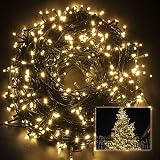SHATCHI 1000 LEDs Fairy String Lights 55m Warm White Green Cable 8 Modes UK Plug view 2