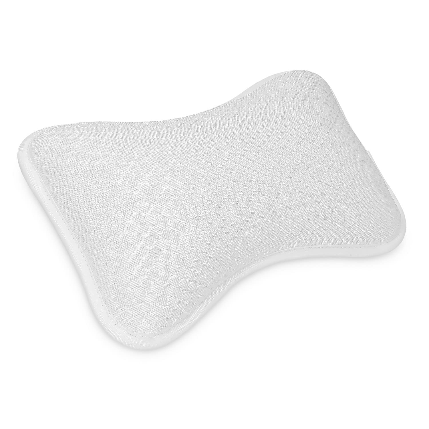 Navaris Bath Pillow - Small Anti-Slip Cushion for Polyester, White - Ergonomic Support for Bathtub, Hot Tub, Home Spa and Relaxation