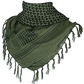 FFNIU Cotton Scarf Military Shemagh Arab Tactical Desert Keffiyeh Thickened Head Neck Scarf Wrap for Women and Men 43"x43"