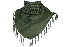 FFNIU Cotton Scarf Military Shemagh Arab Tactical Desert Keffiyeh Thickened Head Neck Scarf Wrap for Women and Men 43"x43"