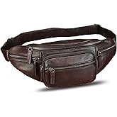 Genuine Leather Fanny Pack for Women and Men Vintage Handmade Leather Waist Bag Sling Bag Backpack Purse Crossbody Bags (Coffee)