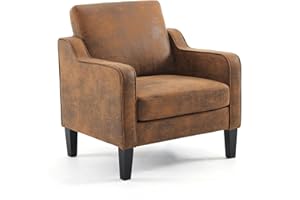 VINGLI Accent Chair for Living Room Chairs Rustic Reading Chair for Bedroom Scooped Arm Chair Mid Century Modern Accent Chair