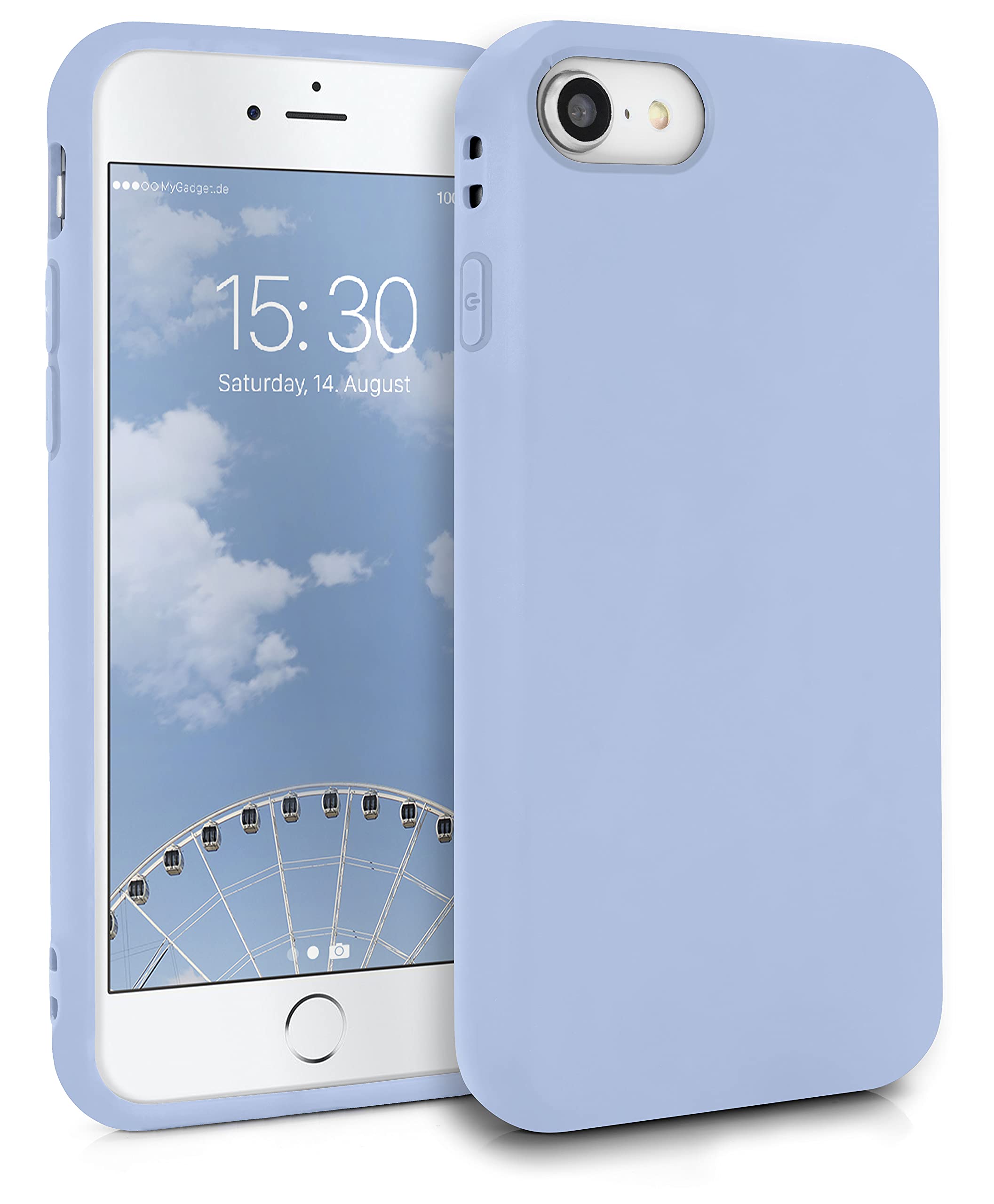 MyGadget TPU Case for iPhone 7 | 8 | SE 2020 | 2022 - [ Camera Protection & Anti Fingerprint ] - Silicone Cover with Soft Touch & Anti Scratch Shell - Matte Baby Blue — image 1