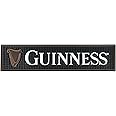 Guinness Gaelic Label Bar Mat - Non Slip Black PVC Rubber Drip Tray (White) | Guinness Official Merchandise No Spillage Bar Mat