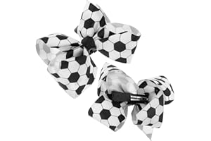 PRETYZOOM 2 pcs Soccer Bow Hair Clips for Cute Hair Bows Decorative Accessories for Parties Sports Theme