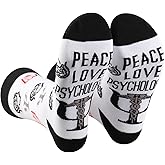 PXTIDY 1 Pair Peace Love Psychology Socks - Mental Health Gift