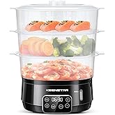 13.7QT Electric Food Steamer for Cooking, Vegetable Steamer with 3 Tiers BPA-Free Baskets, Digital Steamer with Appointment, 