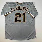 Facsimile Autographed Roberto Clemente Pittsburgh Grey Reprint Laser Auto Baseball Jersey Size Men's XL