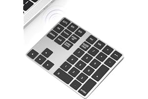 Foloda Bluetooth Wireless Number Keypad for Laptop Rechargeable 10 Keys USB Numeric Pad Numpad for Laptop PC Notebook