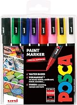 Posca PC-3M Fine Tip Acrylic Paint Marker Pens 8 Colours Pack