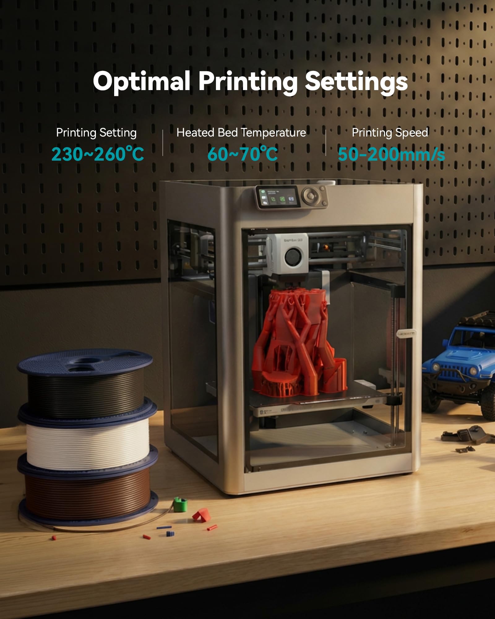 SUNLU 4KG PETG Filament Bundle, Verbesserte Zähigkeit Hohe Schlagfestigkeit 3D Druckerfilament, für die Meisten FDM 3D Drucker, 1kg pro Spule, 4 Rollen, Rosa+Lavendelviolett+Kleinblau+Grün 7
