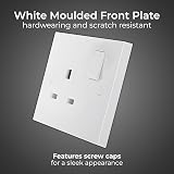 BG Electrical Single Switched Power Socket 13A Nexus 900 White Square Edge 921 view 2