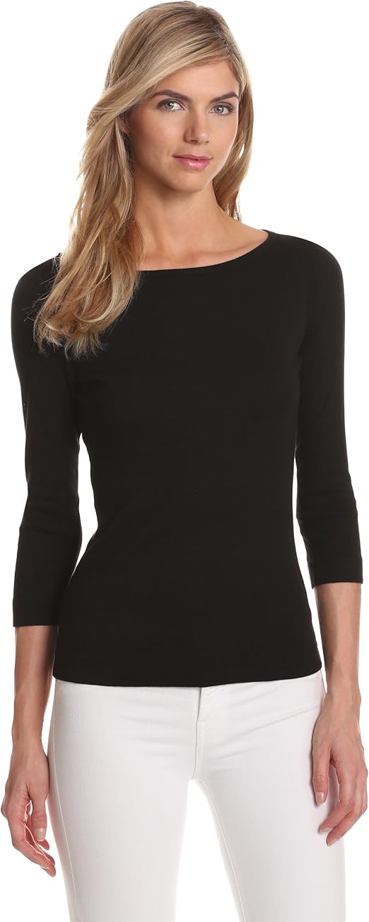 Three Dots Women's British BoatNeck TShirt Clothing