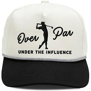 Funny Golf Hats for Men, Retro Rope Hat Comfortable Adjustable Trucker Hats, Golfing Humorous Snapback Cap, Unique Golf Gifts