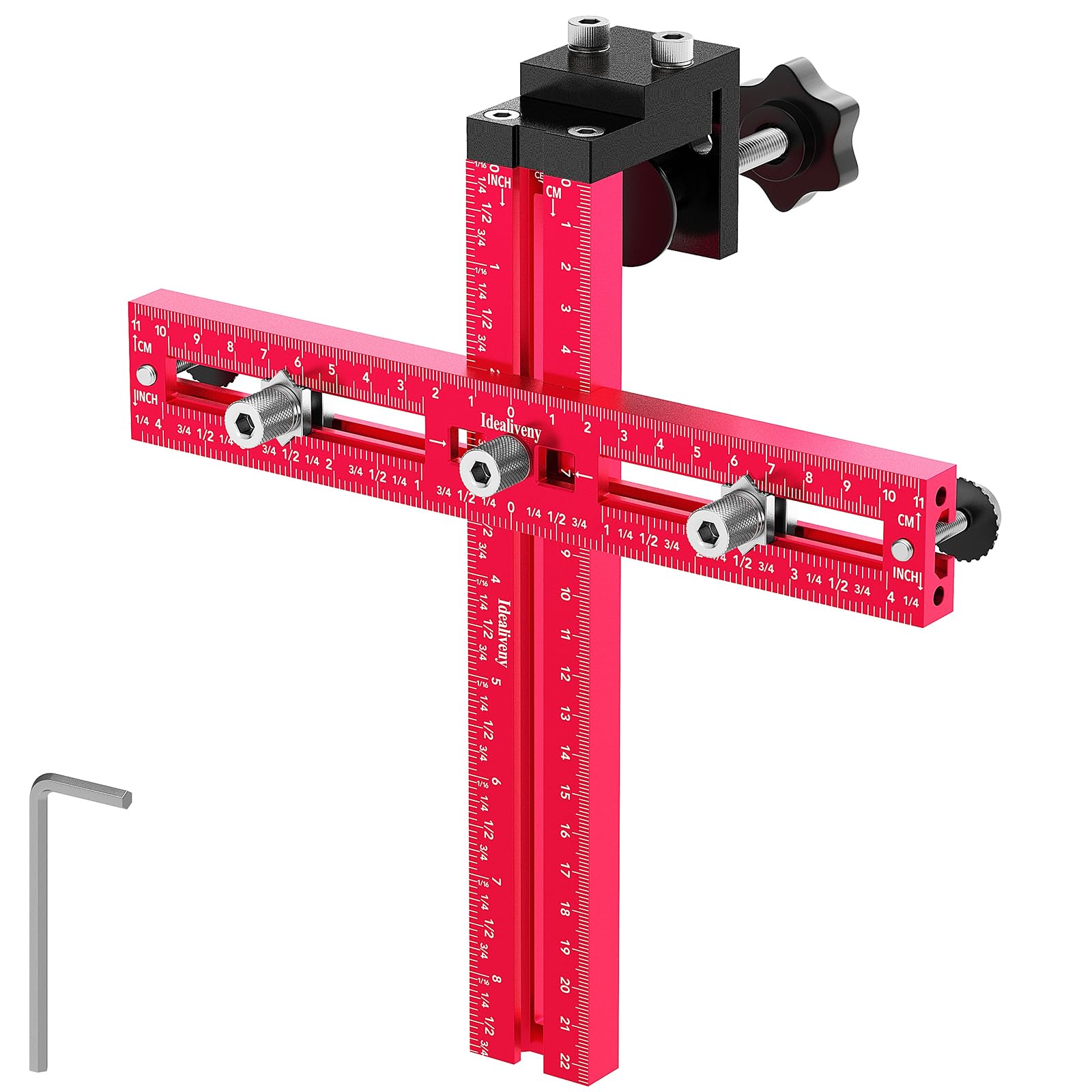 Photo 1 of Idealiveny Cabinet Hardware Jig – Adjustable Drill Guide Template for Knobs & Handles | Precision Hole Locator for DIY Cabinet Installation (Fits 2.5" to 7.5" Spacing)lpno404004627
