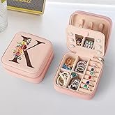 Parima Pink Modern Jewelry Case - Travel Jewelry Box with Mirror, 4 Compartments, Earring, Necklace, Ring Storage, Perfect for Women, Birthday, Anniversary, Engagement, Wedding Gifts