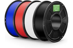 DEEPLEE PLA Plus 2.0 Filament Black/White/Red/Blue 4KG, 3D Printer Filaments Upgraded PLA+ 1.75mm Fits for Most FDM 3D Printe