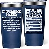 DOEARTE Difference Maker Gifts - Christmas Thank You Gift for Men Women - Teacher Appreciation Gifts - Inspirational Gift for Coworker, Boss, Assistant, Employee - 20oz Tumbler