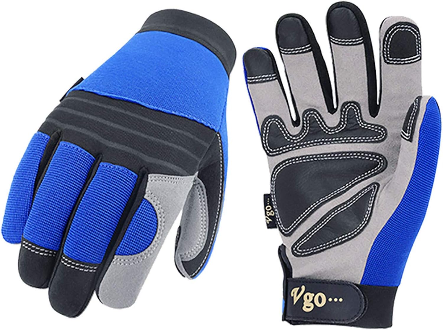 Vgo 1 Pair Synthetic Leather Multifunctional Work Gloves, Driving