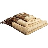 Popular Bath Contempo Modern Bathroom Towel Sets 3 Piece Towel Bath Towel, Hand Towel and Wash Towel Classic Luxury Contemporary Decor Beautiful Bath Ensemble Unique Design Striped Bath Towel Sets.