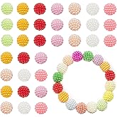 200Pcs Bayberry Round Beads,12mm Acrylic Imitation Pearl for Jewelry Making,Loose Pearl Beads for Bracelet Necklace Earring DIY Art Craft Projects Home Decoration-Mixed Color