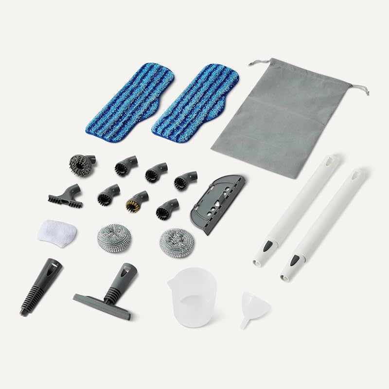 Nettoyeur à Vapeur Polyvalent avec 22 Accessoires, Réservoir de 1,5L, 1 500W, Blanc