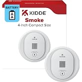 Kidde Compact Smoke Detector, AA Battery-Powered, 10SDR | 4-Inch Smoke Alarm with LED Status Lights, Loud 85 dB Alarm, Ideal for Homes and Small Spaces