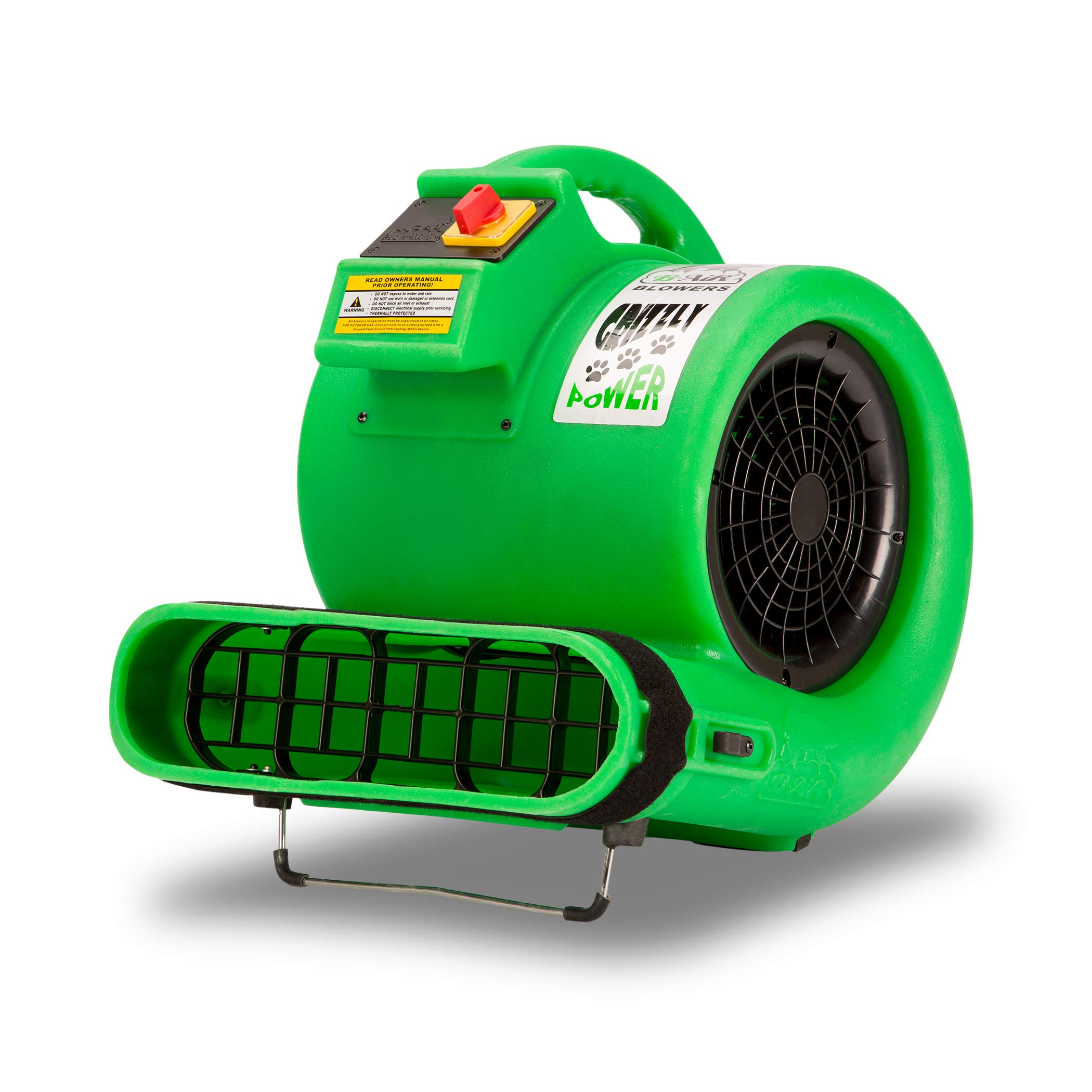 B-Air Grizzly Gp-1 1 HP Air Grizzly Mover Carpet Dryer Floor Fan for Water Damage Restoration Equipment & Pet Cage Dryer Green