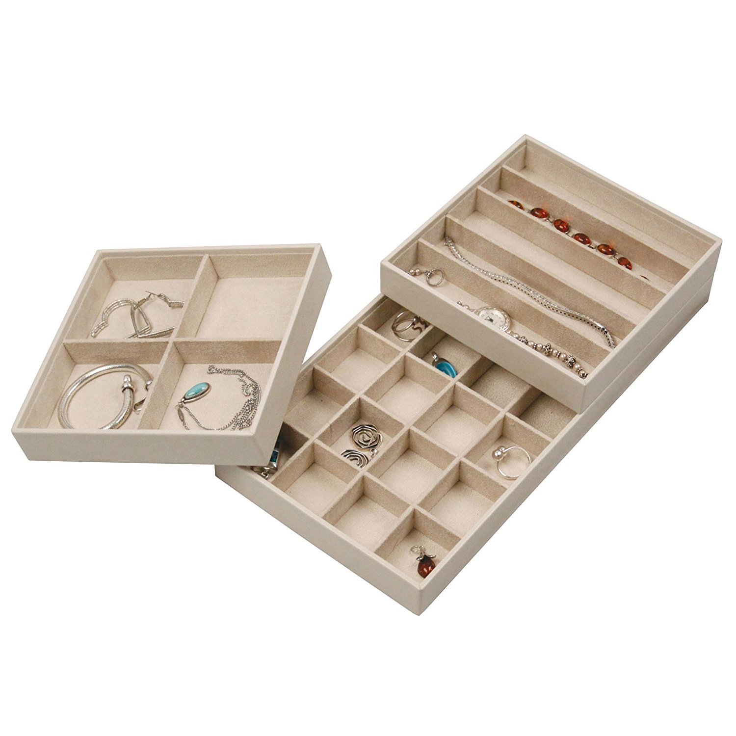 Stock Your Home Stackable Jewelry Organizer Trays for Jewelry Showcase