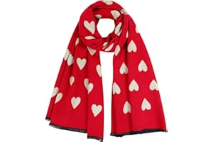 GERINLY Sweet Scarf with Festival Print Warm Neck Wraps for Women Chic Holiday Gift Favor
