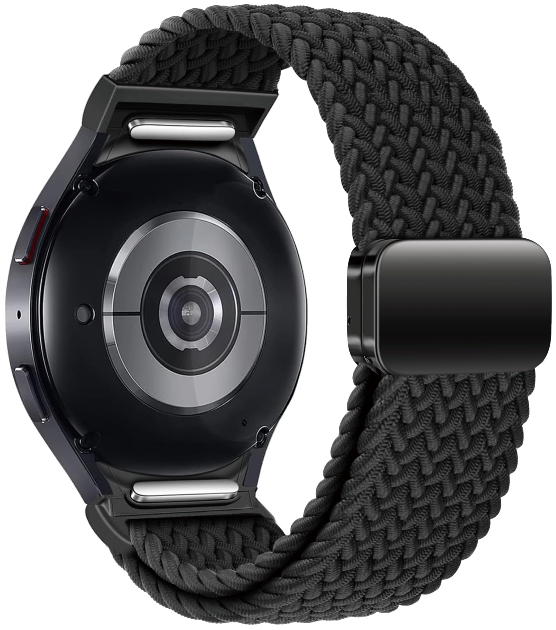 Photo 1 of One Click Fabric Bands for Samsung Galaxy Watch 7 6 4 5 FE Band 40mm 44mm/Galaxy Watch 6 4 Classic 43mm 47mm 42mm 46mm/Watch 5 Pro 45mm,No Gap Magnetic Elastic Braided Nylon Sport Strap Men Women