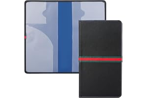 GIFTGUYS Car Registration and Insurance Holder, Premium Leather Registration and Insurance Card Holder, Vehicle Card Document Glove Box Organizer with Magnetic Closure for Essential Document, Driver License