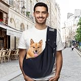 Zuimei Puppy Sling Carrier Hand-Free Small Dog Sling Dark Blue view 3