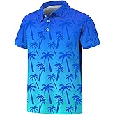 Boys Polo Shirt Golf Short Sleeve Performance Dry Fit Stretch School Uniform Shirts for Boys 7-14 Years