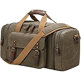 Waxed Canvas Duffel Bag 50L Waterproof Duffle Bag Travel Overnight Weekender Bag