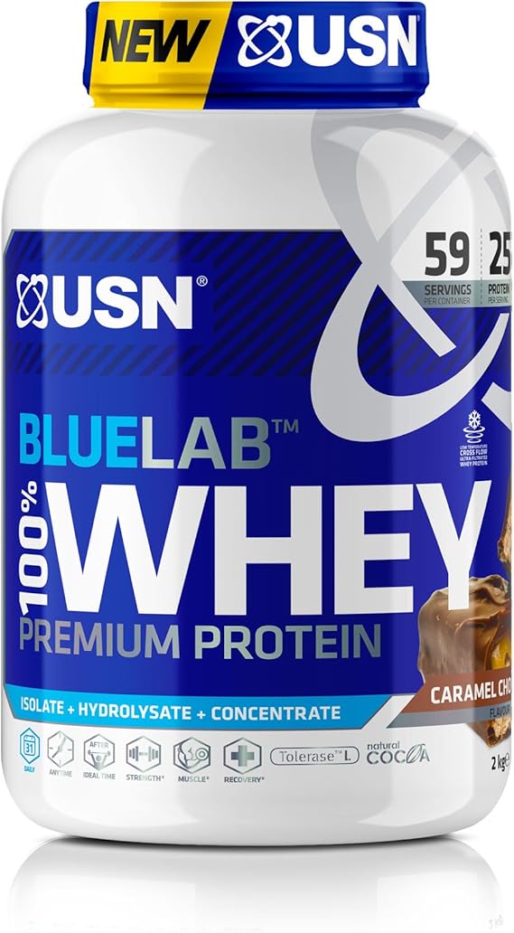 USN Blue Lab Whey Chocolate 2 kg, 100% Lean Muscle Protein Powder ...